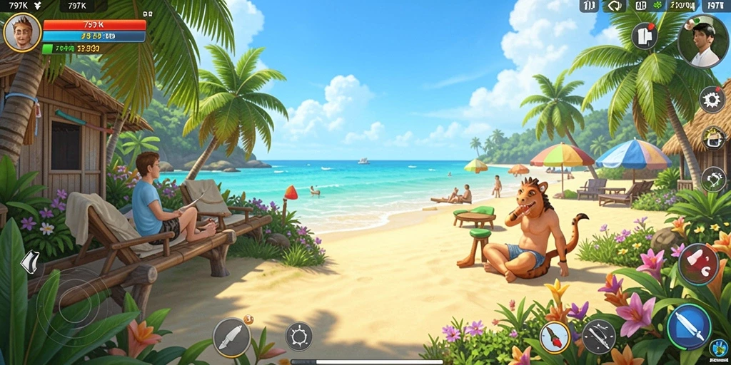Screenshot menunjukkan gameplay seru dan penuh warna dari 797K.