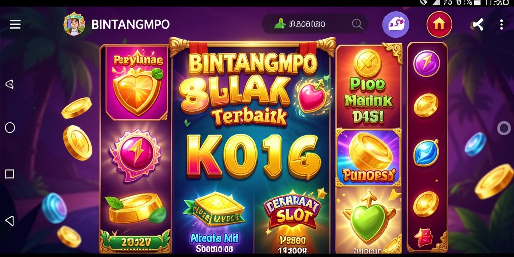 Tangkapan layar gameplay BINTANGMPO yang menampilkan mesin slot menarik.