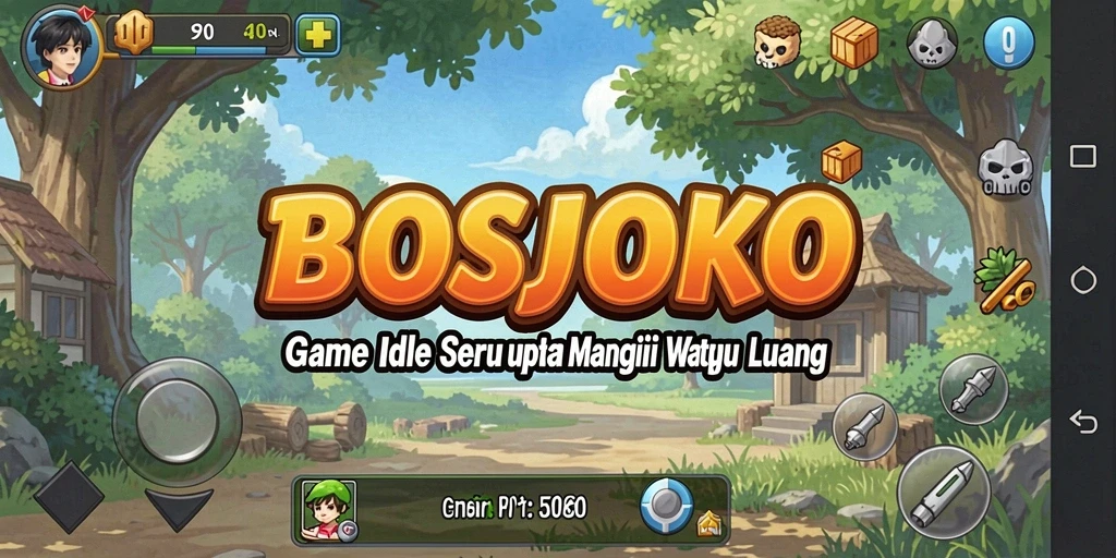 Screenshot gameplay BOSJOKO menampilkan karakter dan aktivitas seru dalam game Idle.