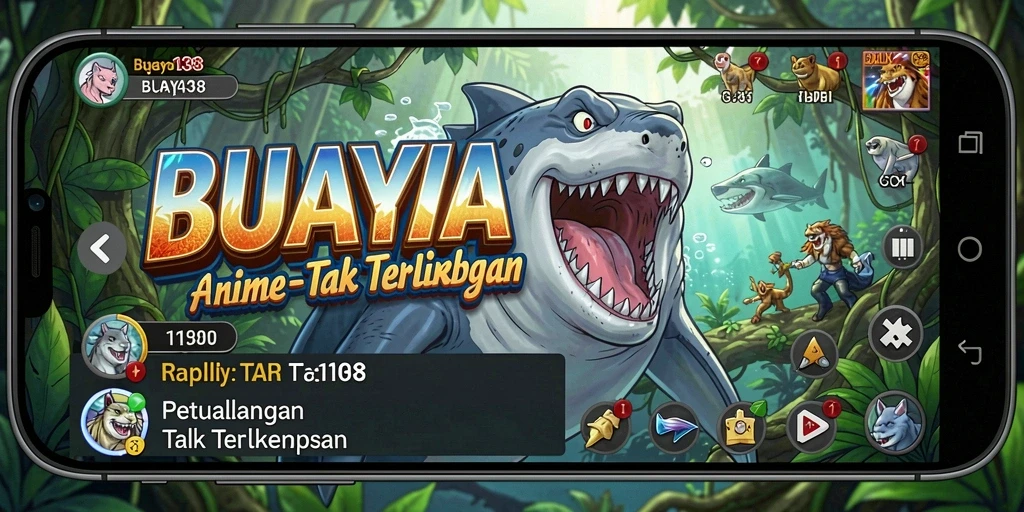 Tampilan gameplay BUAYA138 menampilkan aksi seru dengan karakter Anime.