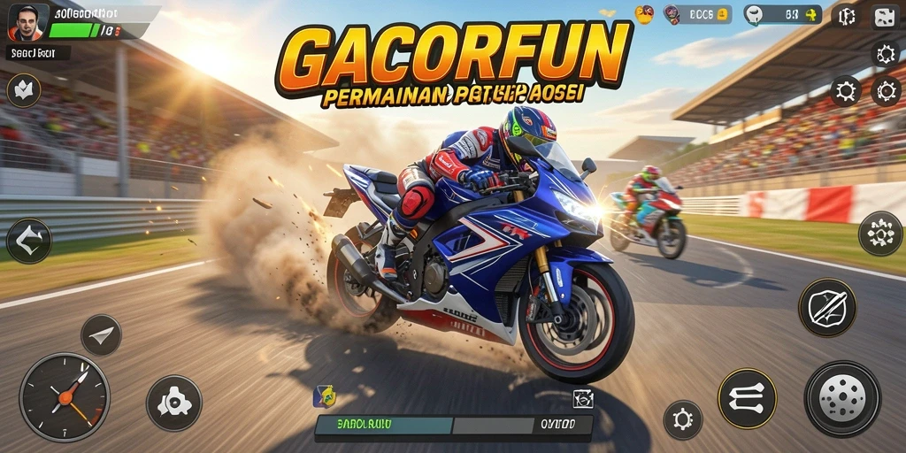 Tampilan gameplay GACORFUN yang seru dan menegangkan saat balapan.