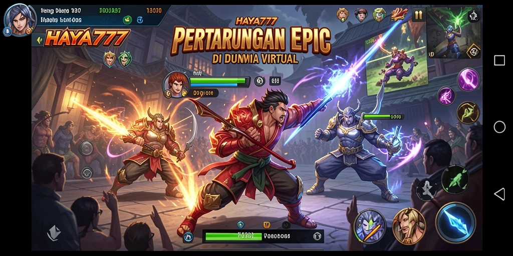Screenshot gameplay HAYA777 menampilkan aksi pertarungan yang intens.