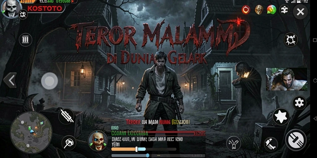Gameplay KOSTOTO menampilkan suasana horor yang mendalam dan menegangkan.