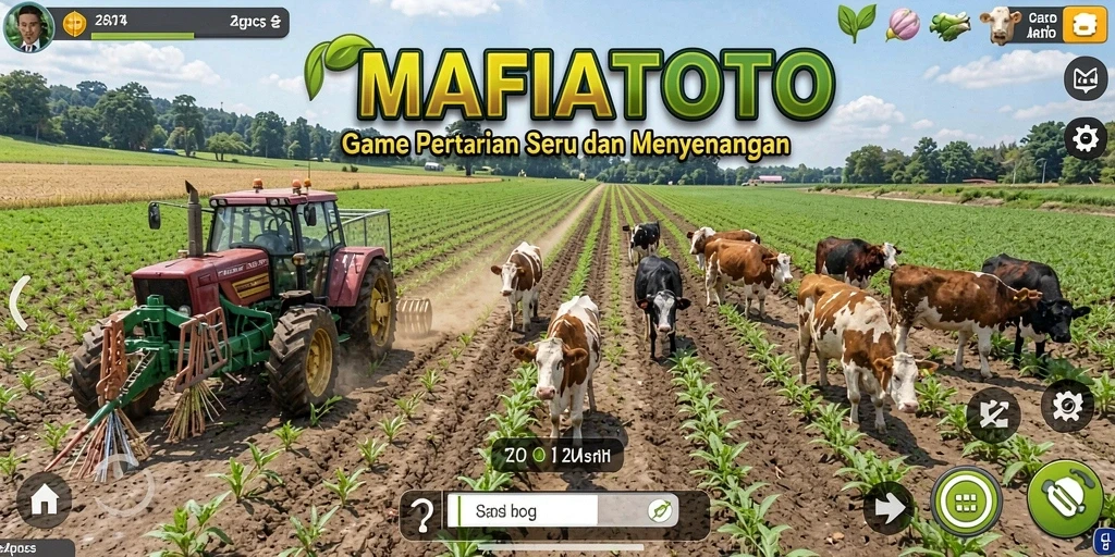 Tangkapan layar gameplay MAFIATOTO yang menunjukkan aktivitas pertanian.