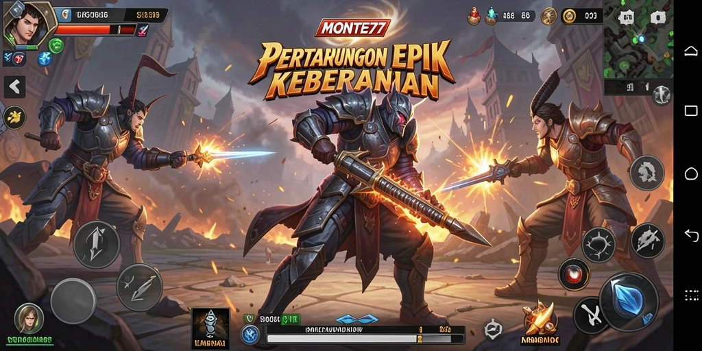 Tampilan grafis yang menakjubkan dari gameplay Fighting di MONTE77.