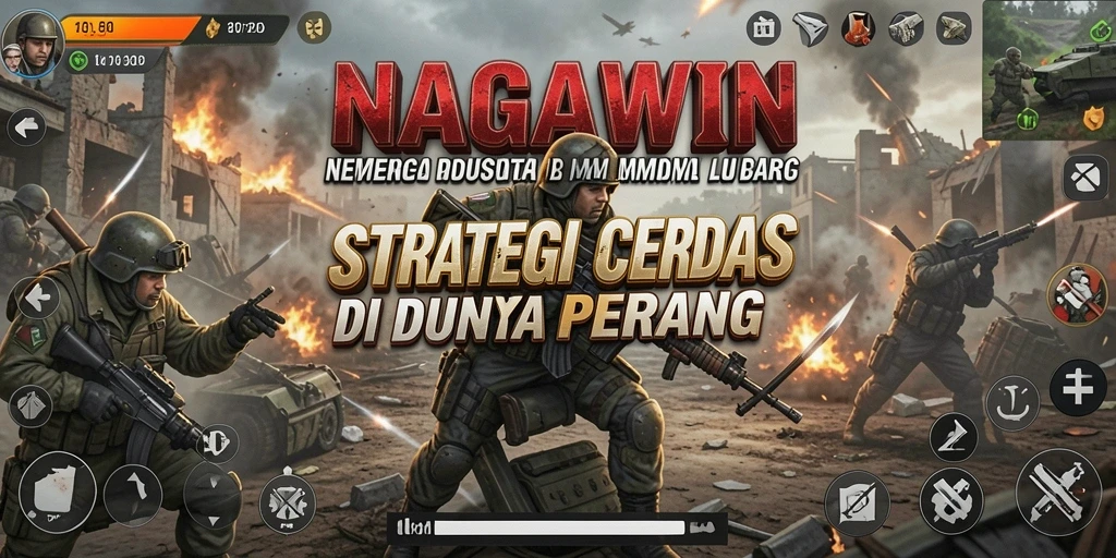 Screenshot NAGAWIN menampilkan gameplay strategi menegangkan.