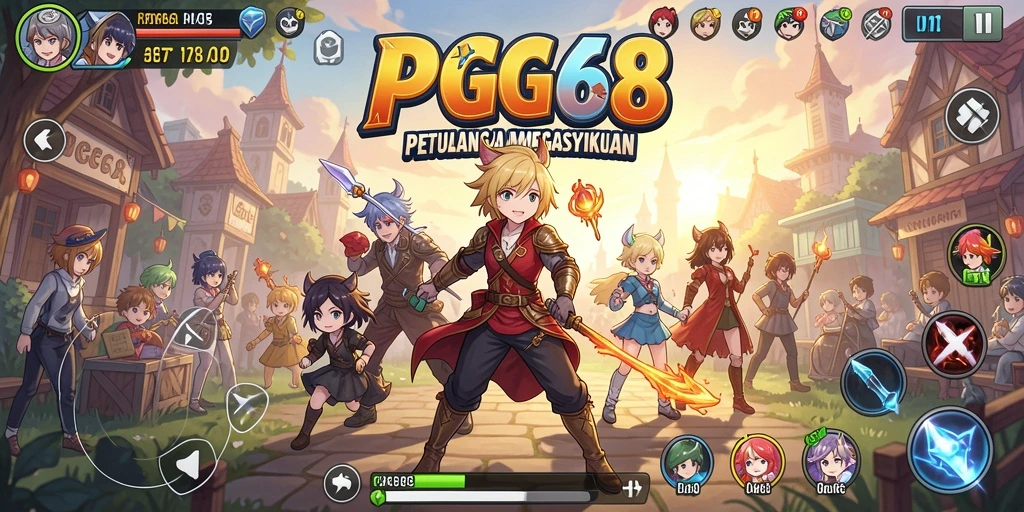 Gameplay PGG68 yang menampilkan pertarungan karakter Anime yang epik.