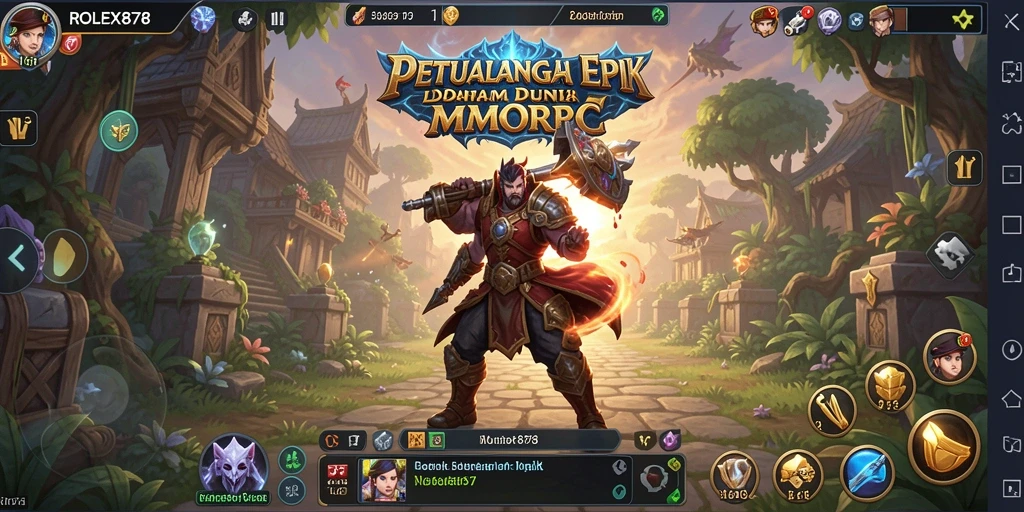 Tangkapan layar dari gameplay ROLEX878 yang mendebarkan di dunia MMORPG.