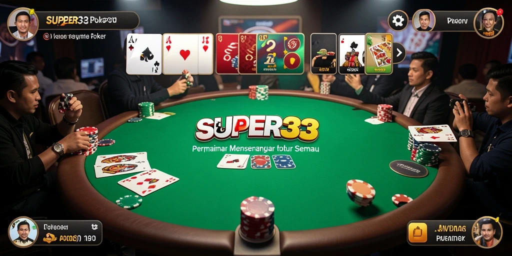 Gameplay Poker SUPER33 dengan grafis memukau dan antarmuka yang mudah digunakan.