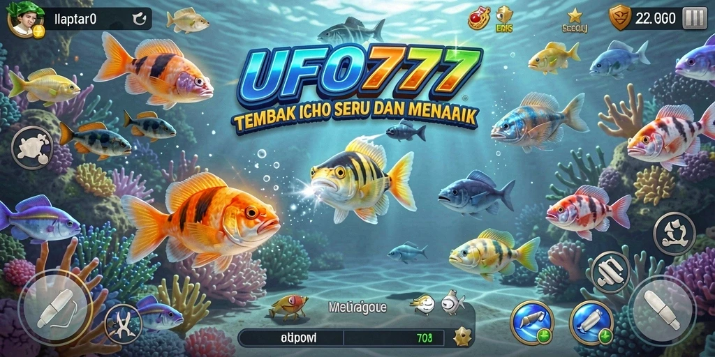 Tampilan gameplay seru di UFO777 dengan ikan beragam dan grafis menawan.